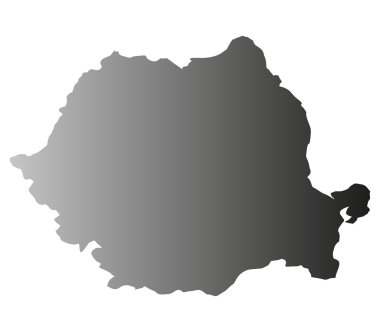 Romanya harita üzerinde beyaz bir arka plan