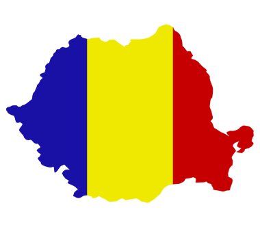 Romanya harita üzerinde beyaz bir arka plan