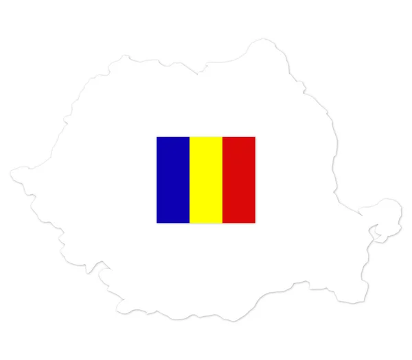 Romania mappa su sfondo bianco — Foto Stock