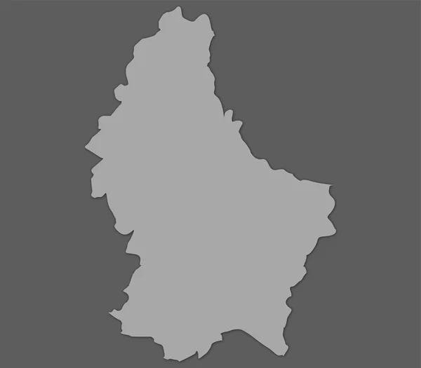 Luxemburgo mapa sobre un fondo blanco — Foto de Stock