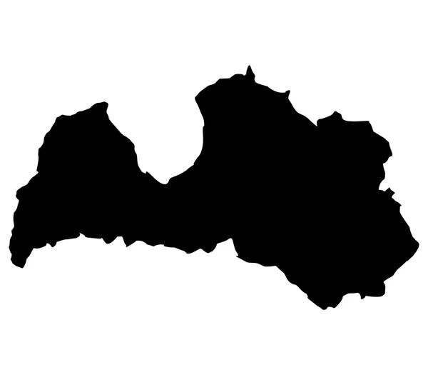 在白色背景上的拉脱维亚地图 — 图库照片