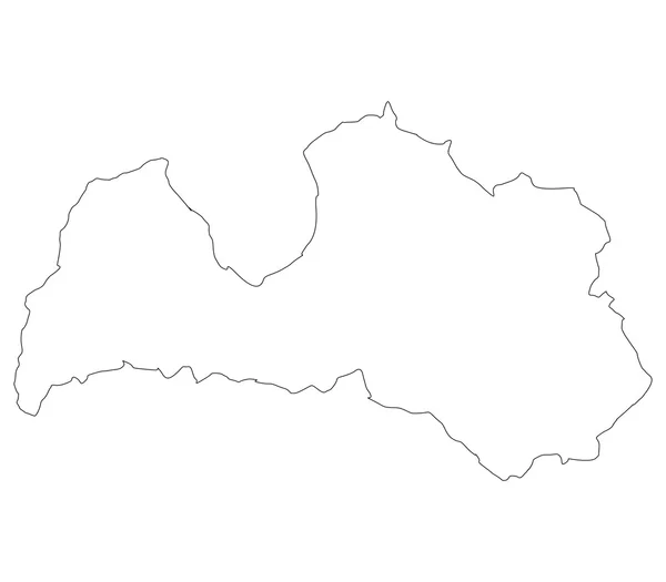 Letonia mapa sobre un fondo blanco —  Fotos de Stock