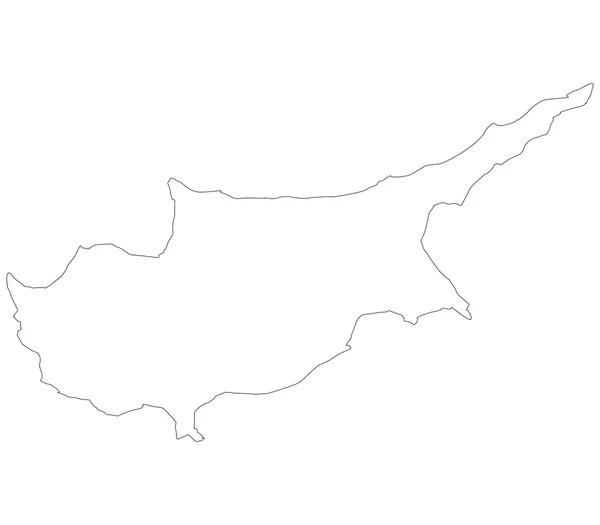 在白色背景上的塞浦路斯地图 — 图库照片