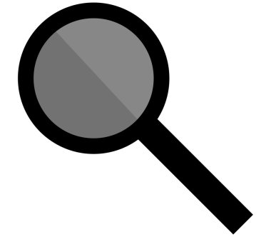 Beyaz arkaplanda büyüteç