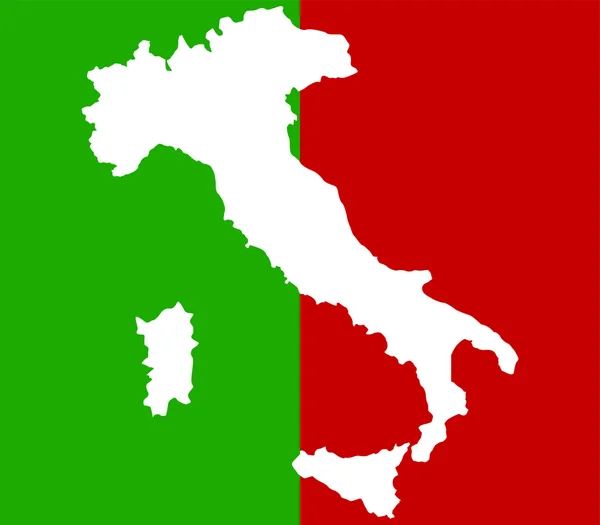 Karte Italien auf weißem Hintergrund — Stockfoto
