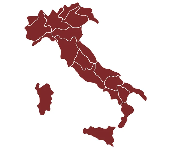 Mappa Italia su sfondo bianco — Foto Stock