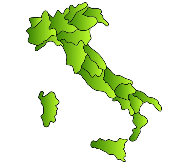 Map Italy on white background — Stock Photo, Image