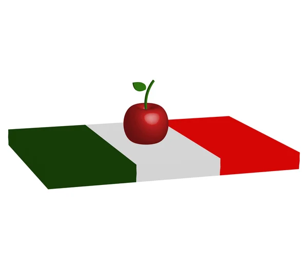 Bandera de Italia sobre fondo blanco — Foto de Stock