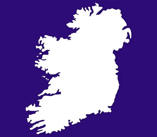 Irlande carte sur fond blanc — Photo