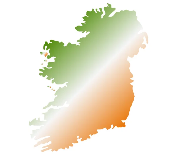 Irlande carte sur fond blanc — Photo