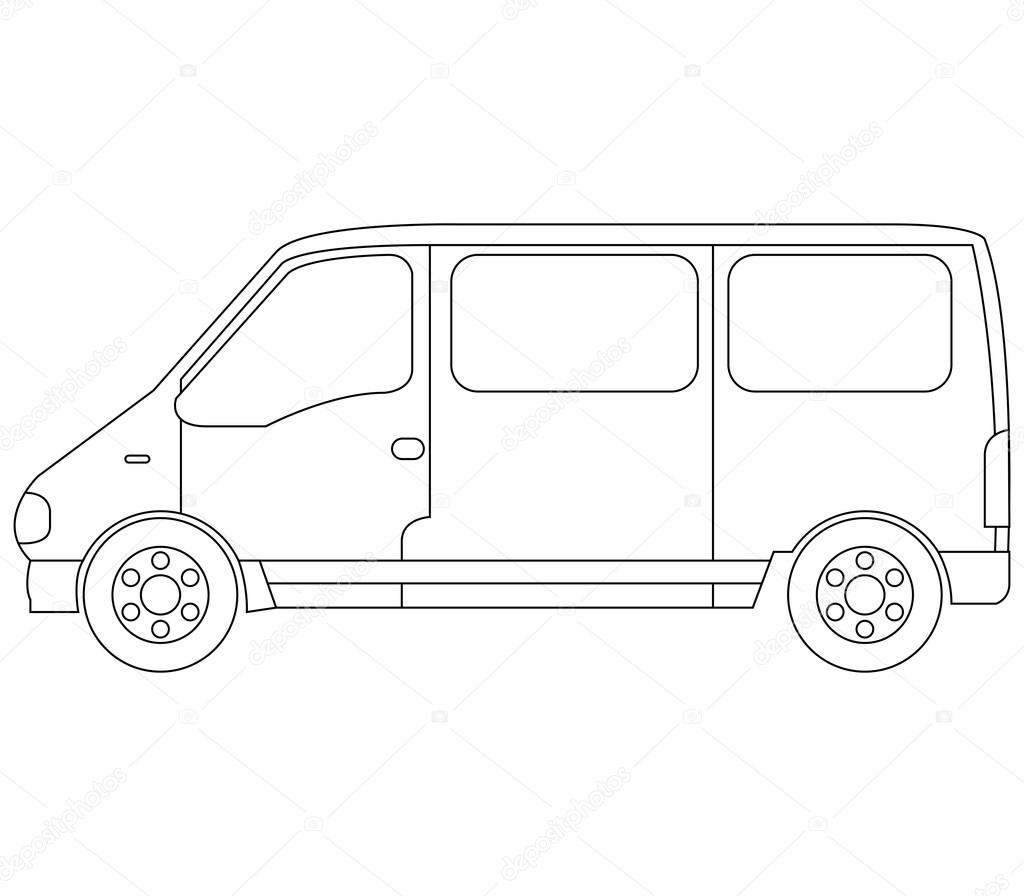 van on white background