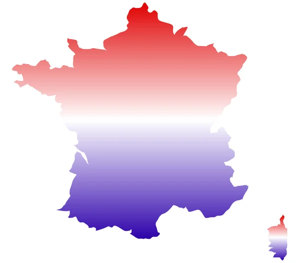 Francia mappa su sfondo bianco — Foto Stock