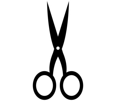 Beyaz arkaplanda makas