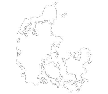 Denmark map on a white background clipart