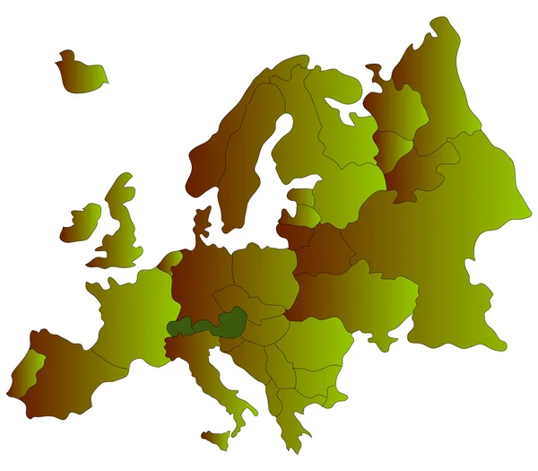 Європейська карта на білому тлі — стокове фото