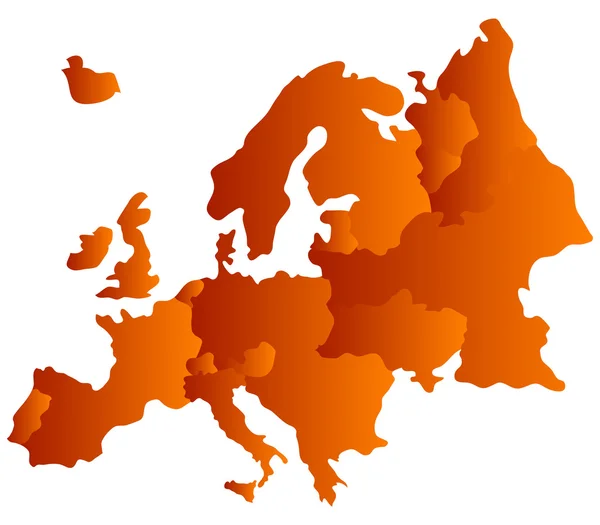 Χάρτη της Ευρώπης, σε λευκό φόντο — Φωτογραφία Αρχείου