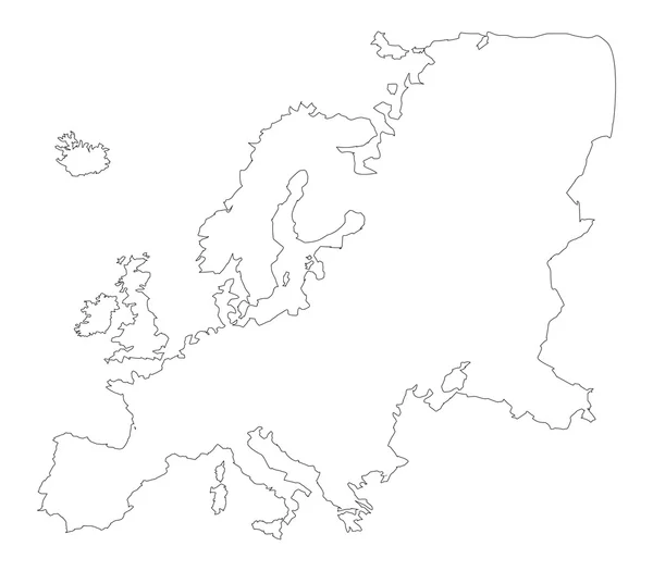 在白色背景上的欧洲地图 — 图库照片