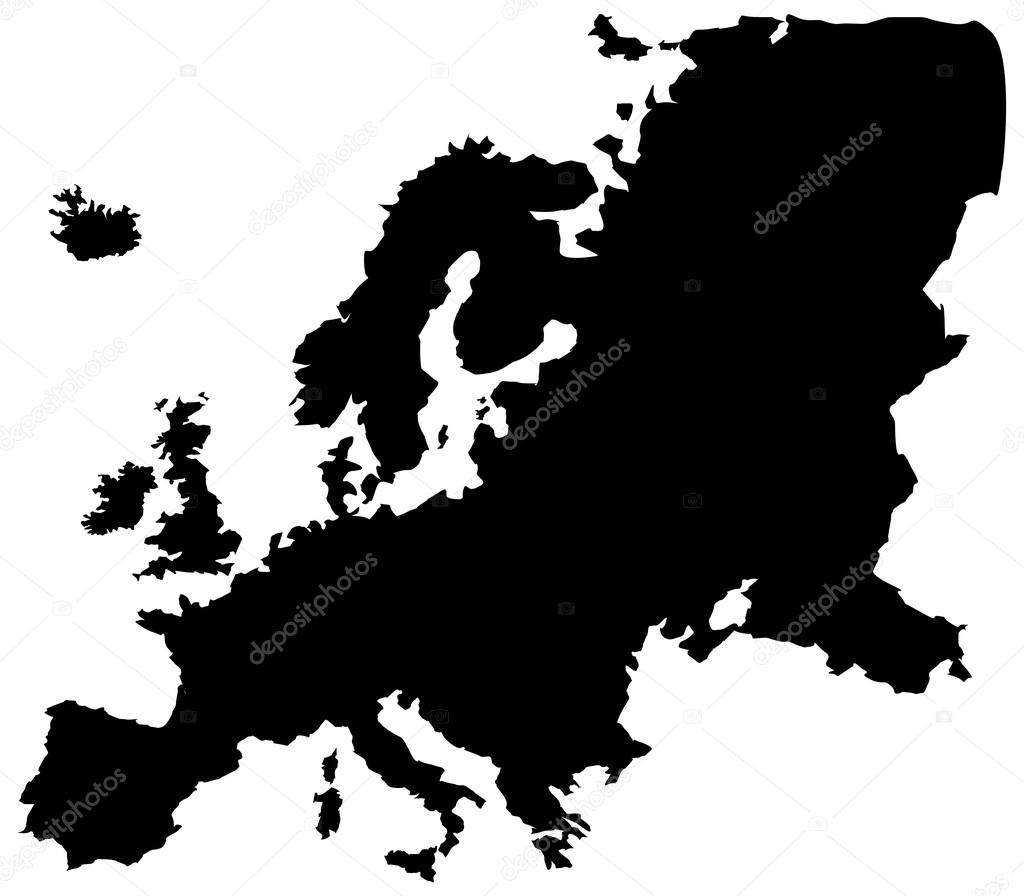 europe map on a white background