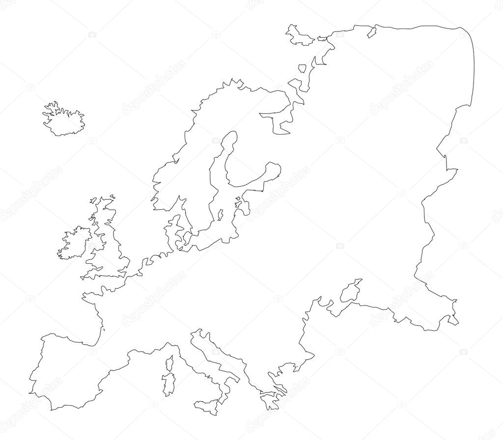 Mapa de Europa sobre un fondo blanco — Fotos de Stock ... Mapa de Europa sobre un fondo blanco — Fotos de Stock ...