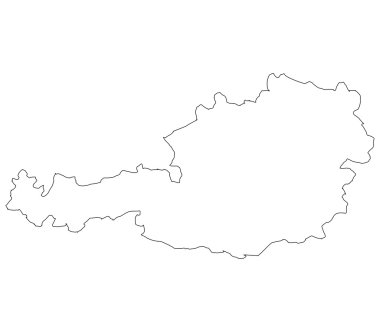 Avusturya harita üzerinde beyaz bir arka plan