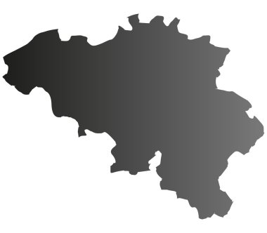 Mappa Belgio su sfondo bianco