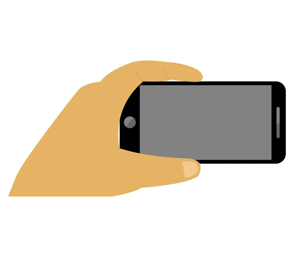 Telefon mit Hand auf weißem Hintergrund — Stockfoto