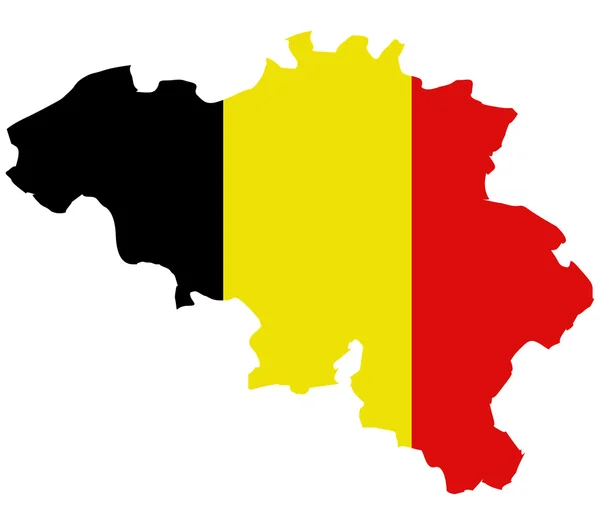 Mappa Belgio su sfondo bianco — Foto Stock