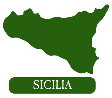 Sicilya harita üzerinde beyaz bir arka plan