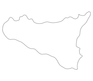 Sicilya harita üzerinde beyaz bir arka plan