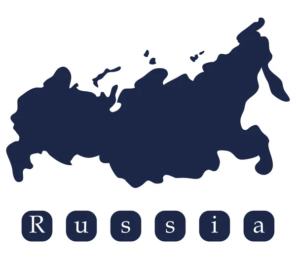 Mapa de Rusia sobre un fondo blanco —  Fotos de Stock