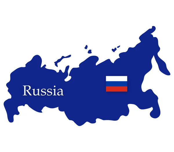 Russland-Karte auf weißem Hintergrund — Stockfoto