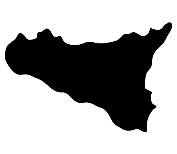 在白色背景上的西西里岛地图 — 图库照片