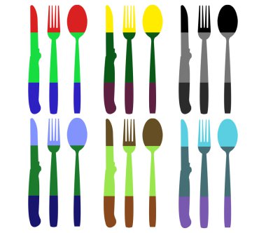 beyaz zemin üzerine çatal bıçak takımı