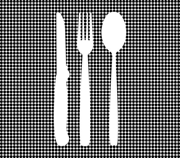 flatware on white background