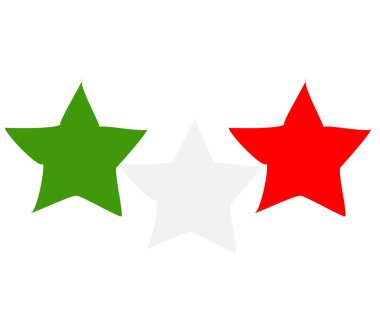 Beyaz bir arka plan üzerinde İtalyan bayrağı