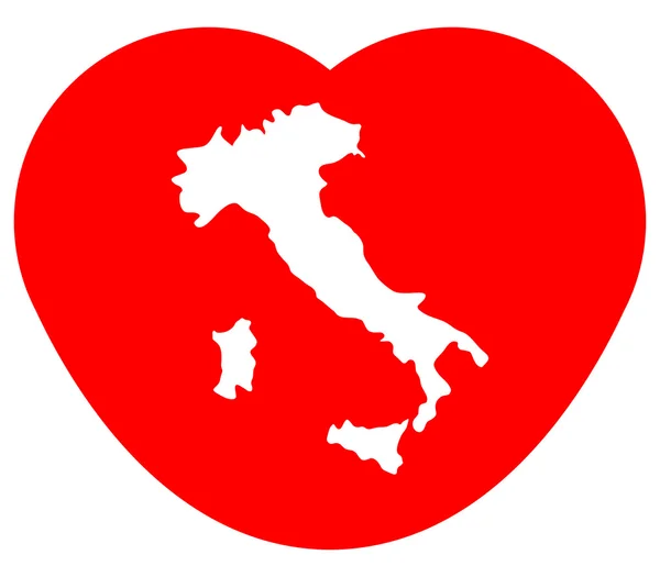Karte Italien auf weißem Hintergrund — Stockfoto