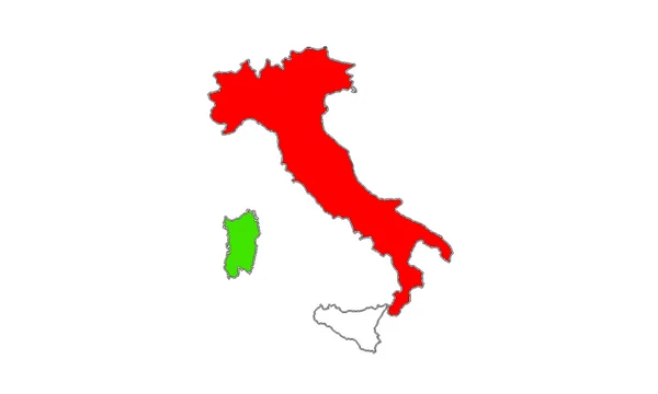 Carte Italie sur fond blanc — Photo