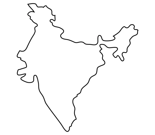 Karta Indien på vit bakgrund — Stockfoto