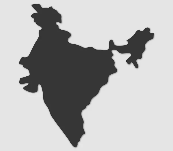 白色背景上映射印度 — 图库照片