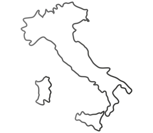 Mappa Italia su sfondo bianco — Foto Stock