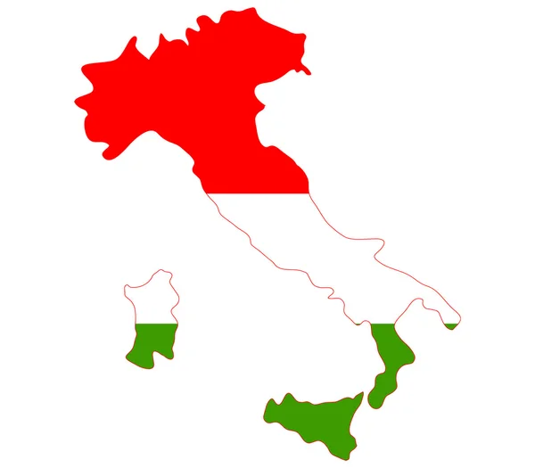 Mapa Italia sobre fondo blanco — Foto de Stock