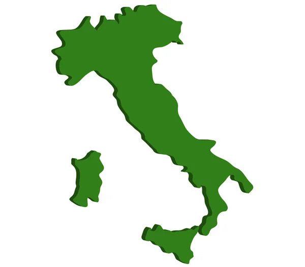 Карта Італія на білому тлі — стокове фото