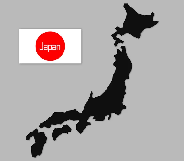 Карта Японии на белом фоне — стоковое фото