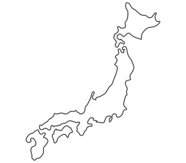 Japonya harita üzerinde beyaz bir arka plan