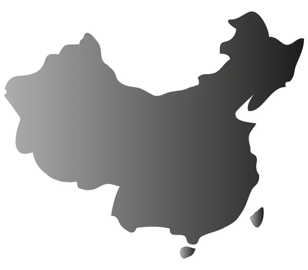Kina karta på en vit bakgrund — Stockfoto
