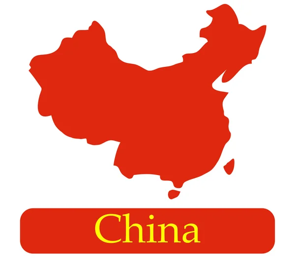 China map on a white background — Stock Photo, Image