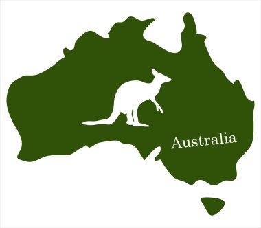 Avustralya haritası beyaz arkaplanda