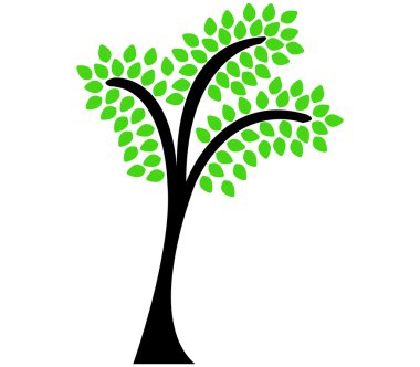 Beyaz arkaplanda ağaç