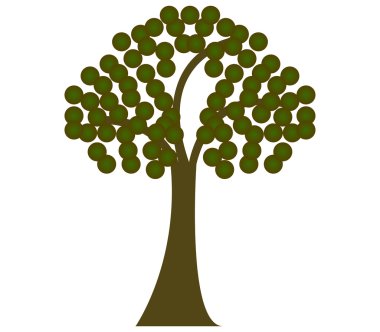 Beyaz arkaplanda ağaç