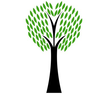 Beyaz arkaplanda ağaç